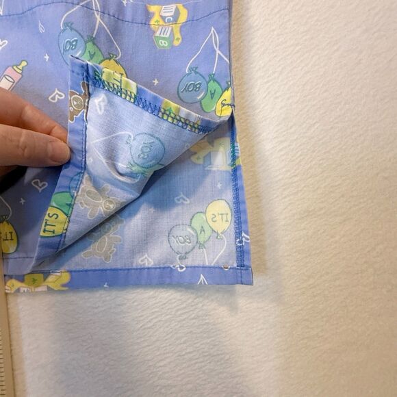 MHD WOMEN'S SCRUB TOP SIZE Large IT'S A BOY IT'S A GIRL NOVELTY NICU - Picture 6 of 11